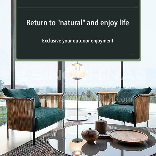 St T 056 Outdoor Furniture Aluminum Alloy Pe Rattan Iron Coffee Table Feet Comfortable Waterproof Cushion Garden St T 056 Outdoor Furniture Aluminum, Comfortable Waterproof Outdoor Furniture